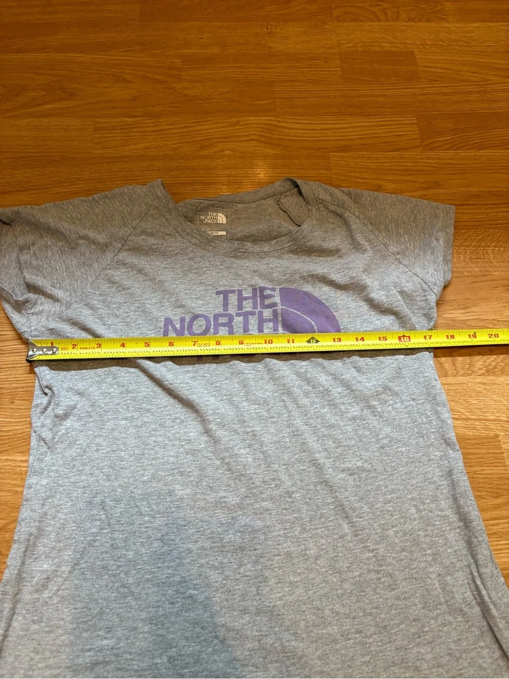 The North Face Gray Short Sleeve Tee with Purple Logo - Picture 6 of 6